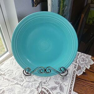 Fiestaware Fiesta Turquoise Blue Dinner Plate EUC 10.5" Round Art Deco Lead Free